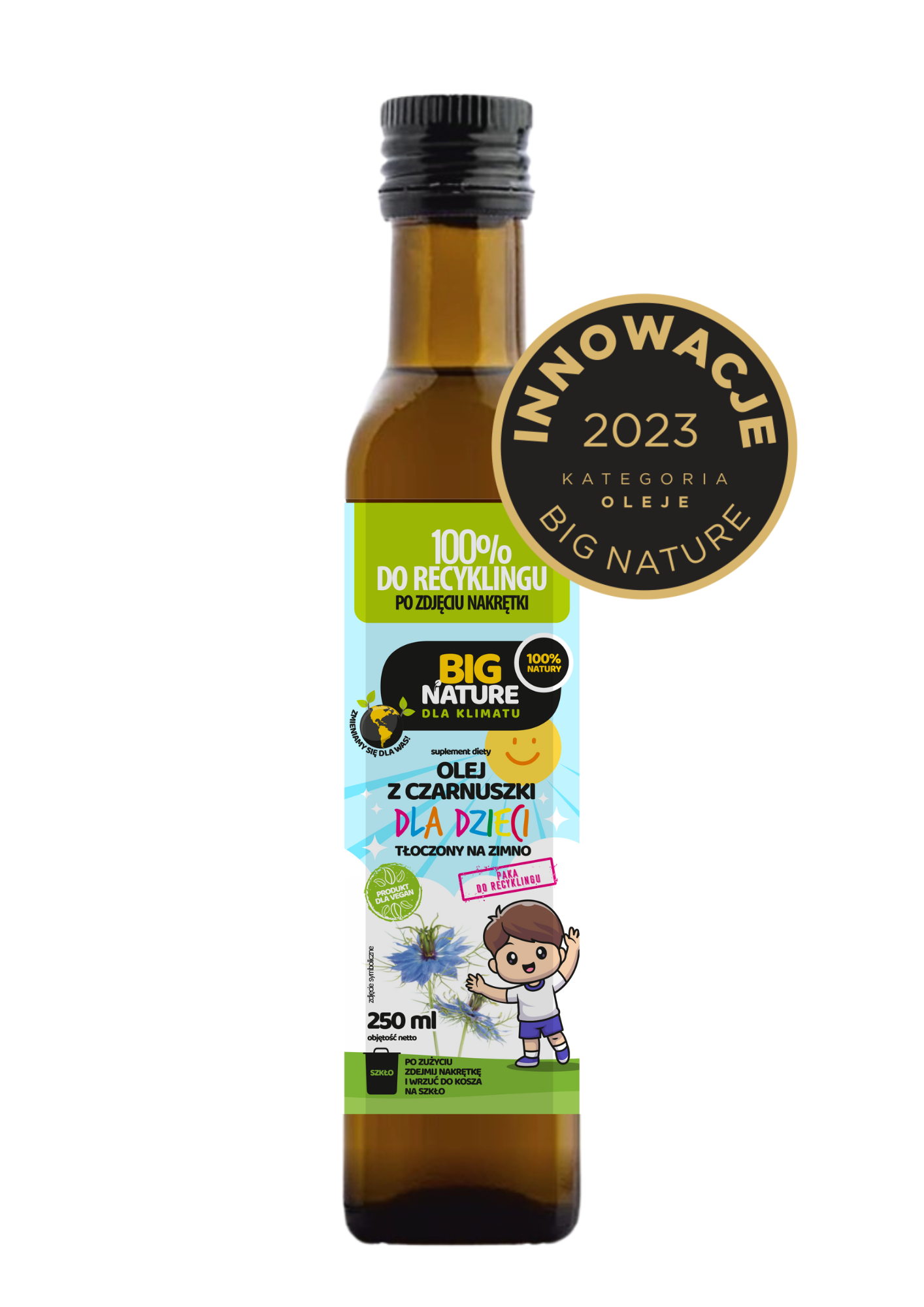 Olej DLA DZIECI z czarnuszki tłocz.na zimno 250ml - BIG NATURE