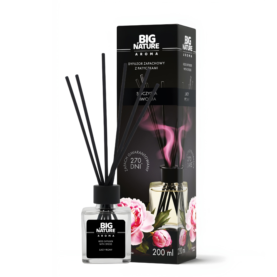 Dyfuzor Zapachowy z Patyczkami -SOCZYSTA PIWONIA 200ml