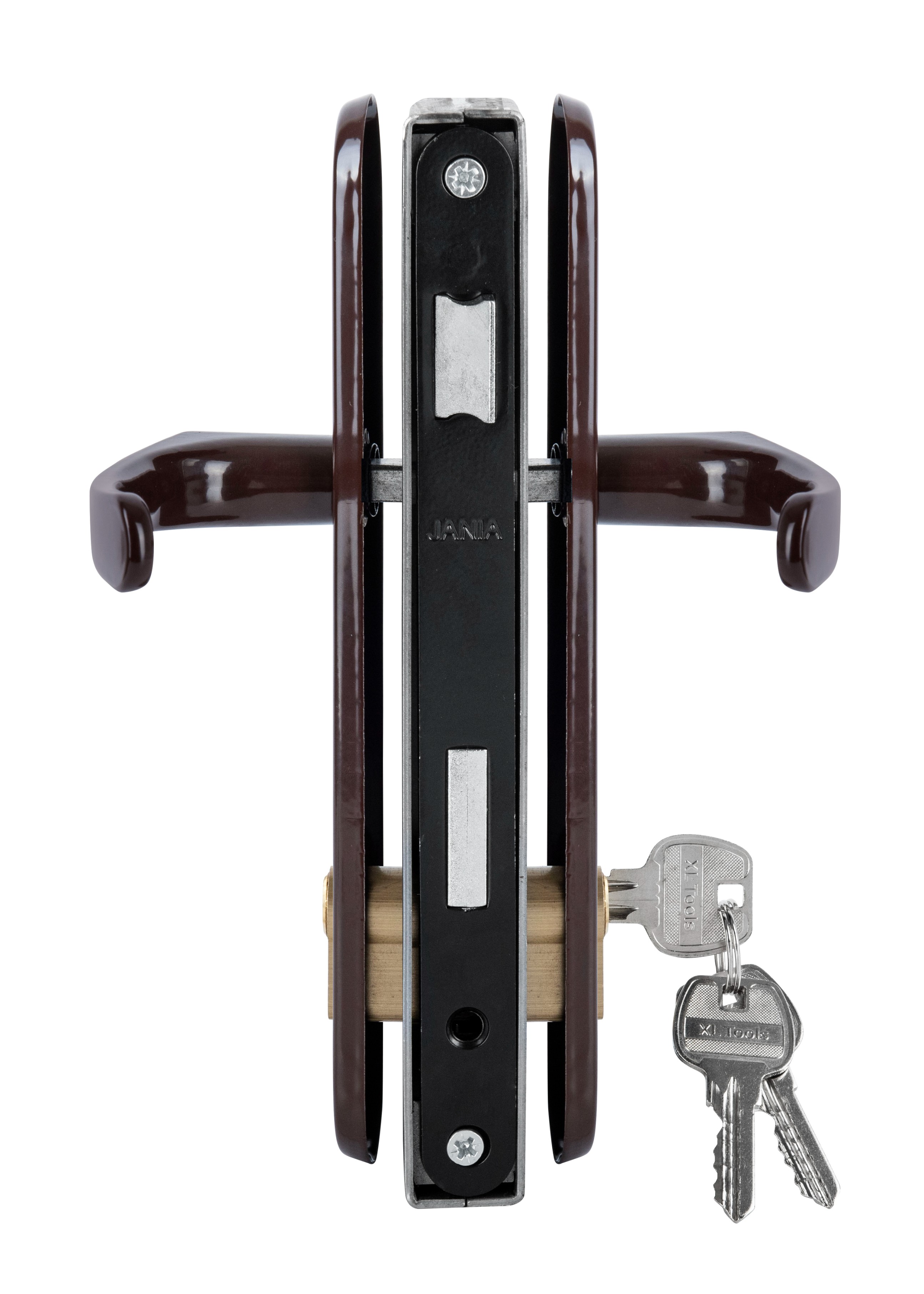 ZESTAW DO FURTKI BRAMY KLAMKA BRĄZOWA 90 WKŁADKA ZAMEK 90/22