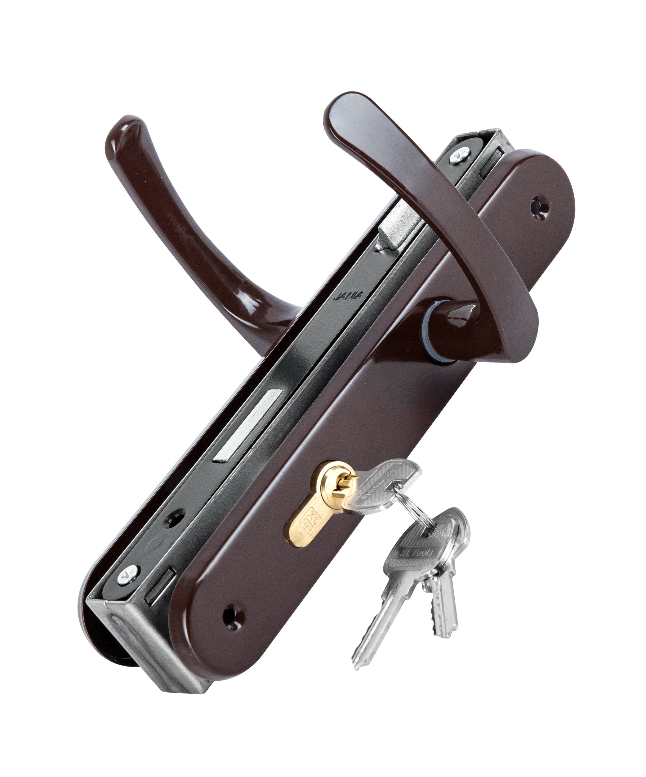 ZESTAW DO FURTKI BRAMY KLAMKA BRĄZOWA 90 WKŁADKA ZAMEK 90/22