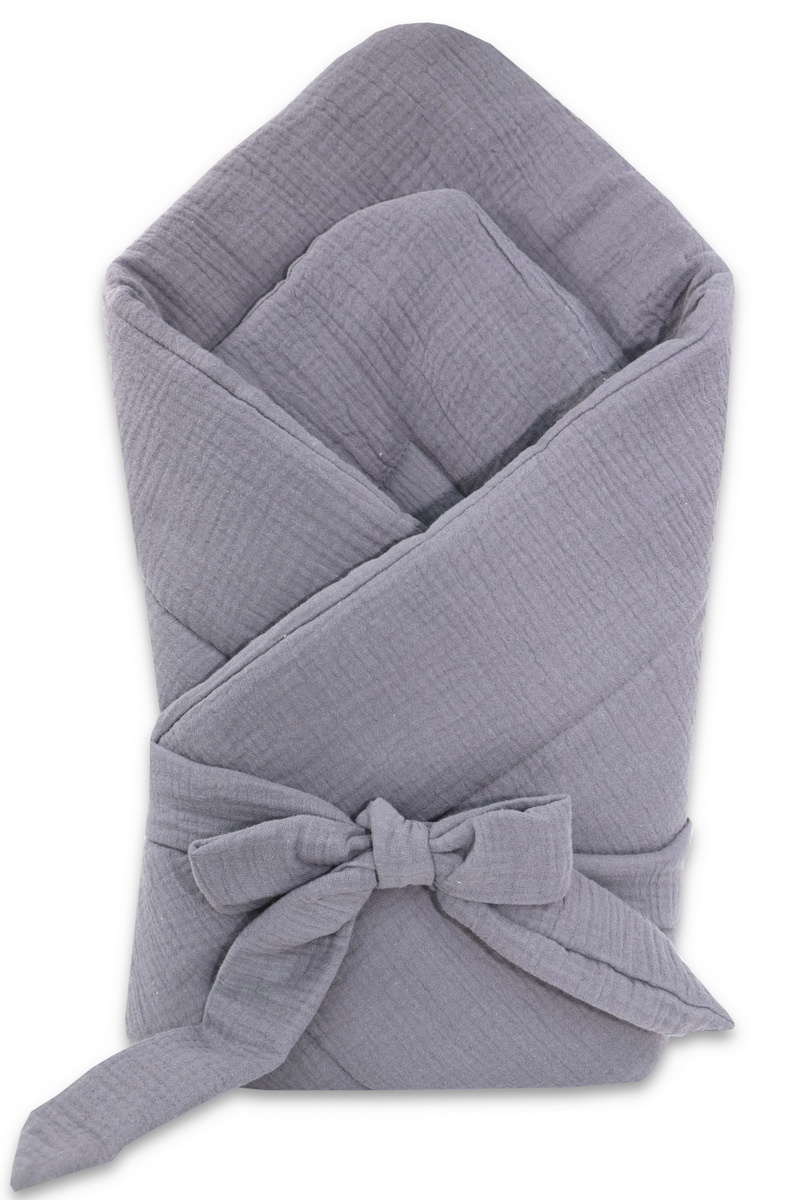 ROŻEK NIEMOWLĘCY MUŚLINOWY KOKARDA 4558 SZARY