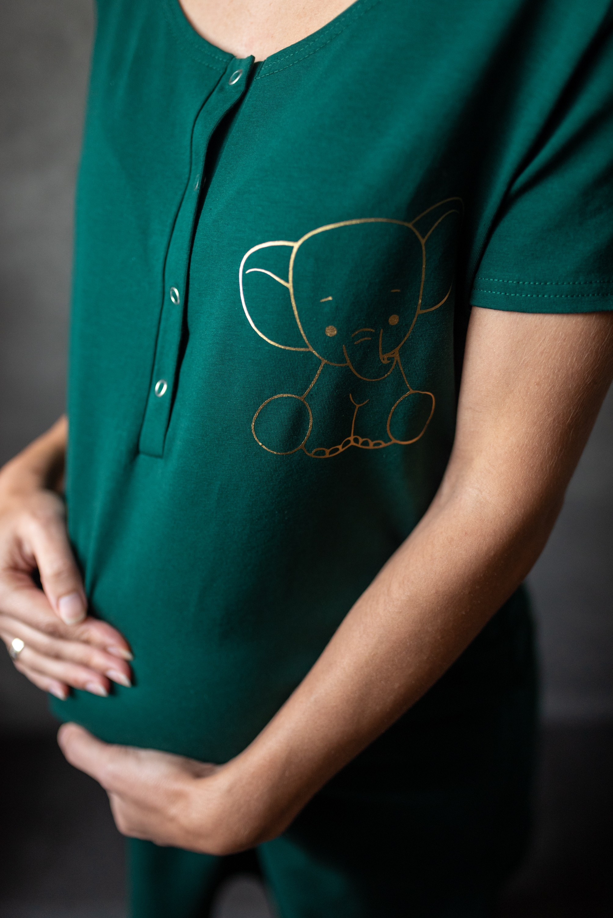 Koszula do karmienia (butelkowa zieleń)