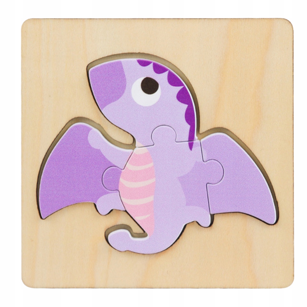 Układanka Drewniana Puzzle Kolorowa 11 x 11cm Mix