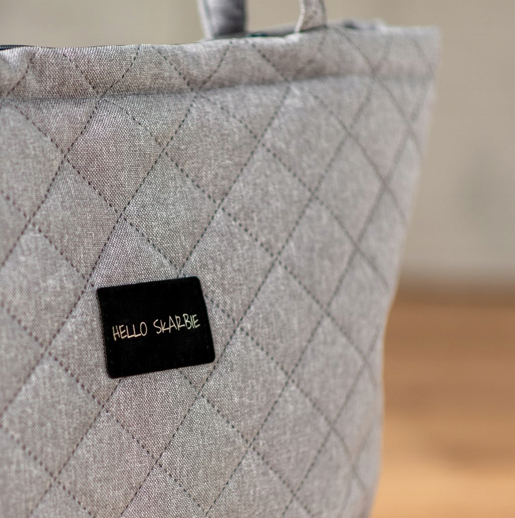 Pojemna torba do szpitala szara dla mamy wyprawka poród rozm. XL