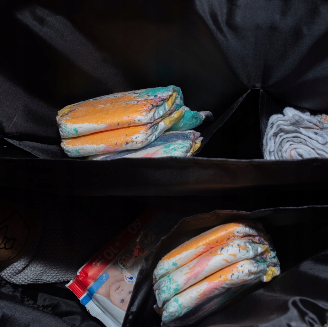 Pojemna torba do szpitala oliwkowa dla mamy wyprawka poród rozm.XL