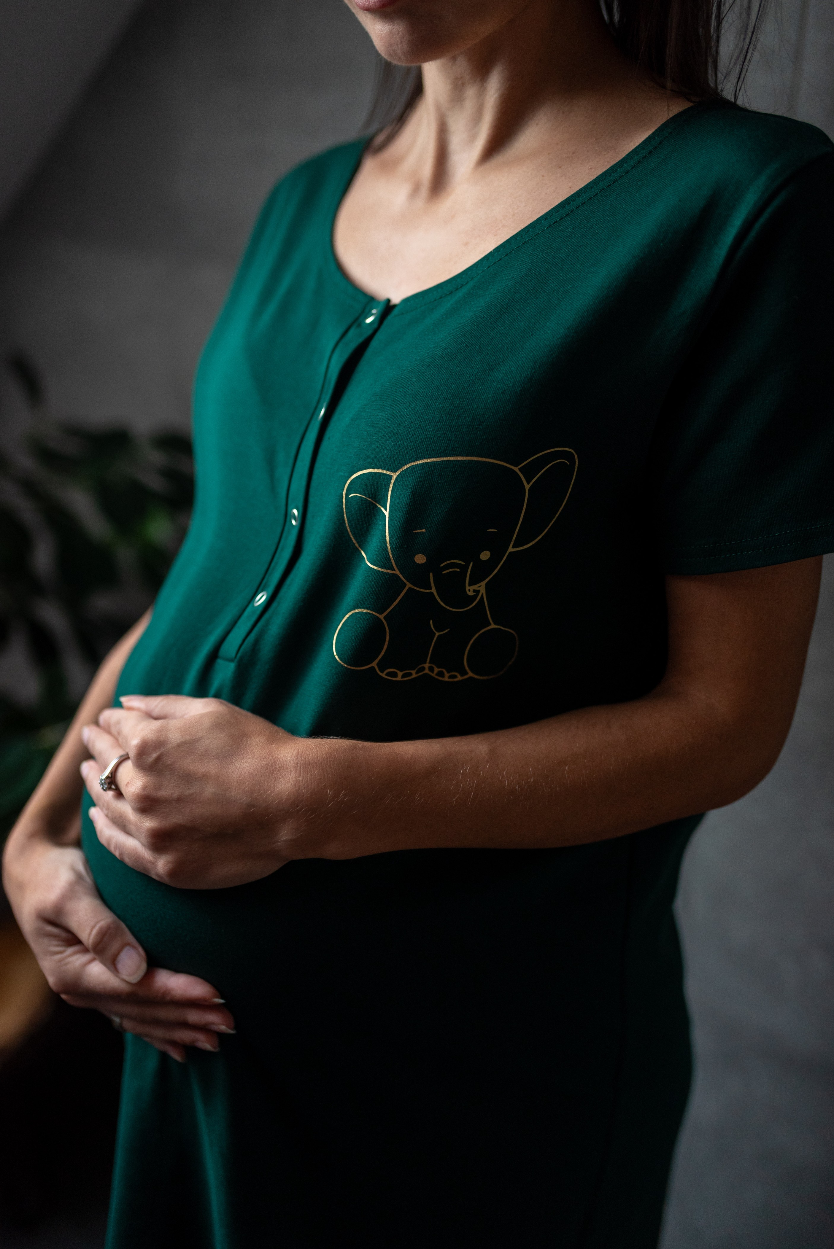 Koszula do karmienia (butelkowa zieleń)