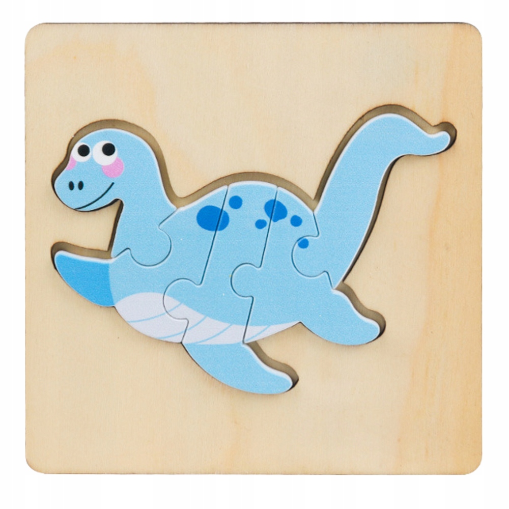 Układanka Drewniana Puzzle Kolorowa 11 x 11cm Mix