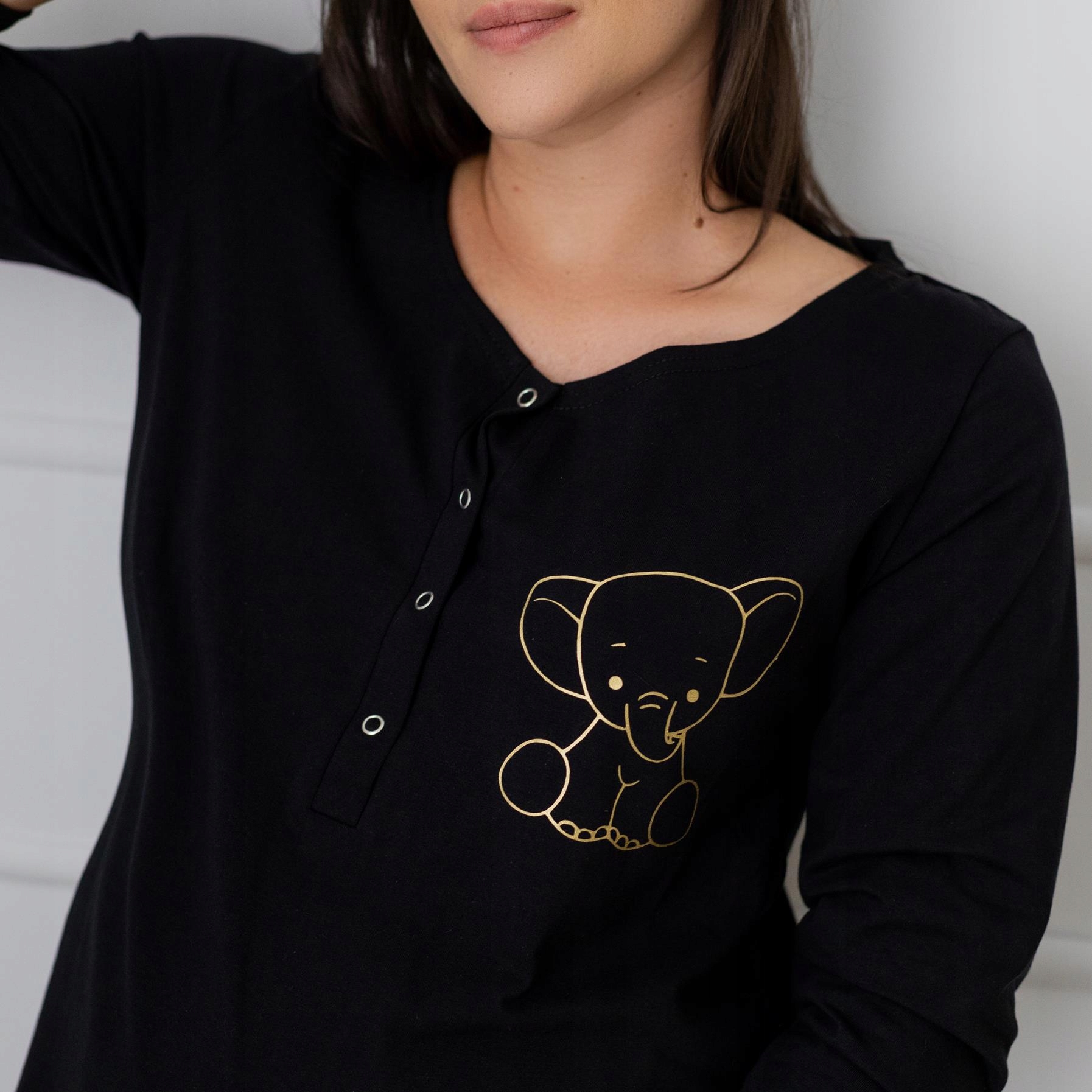 Koszula do szpitala do porodu KOLOR CZARNY rozmiar L/XL