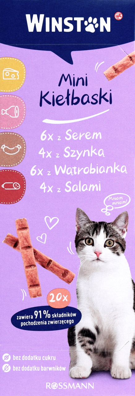 WINSTON KARMA DLA KOTÓW MINI-KIEŁBASKI Z SEREM