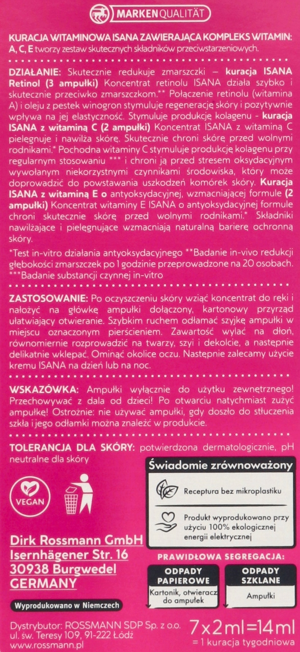 ISANA VITAMIN BOOSTER KURACJA DO TWARZY 7X2 ML