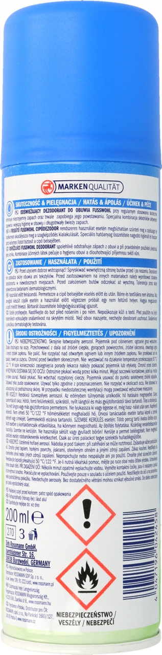 FUSSWOHL DEZODORANT DO OBUWIA ODŚWIEŻAJĄCY 200 ML