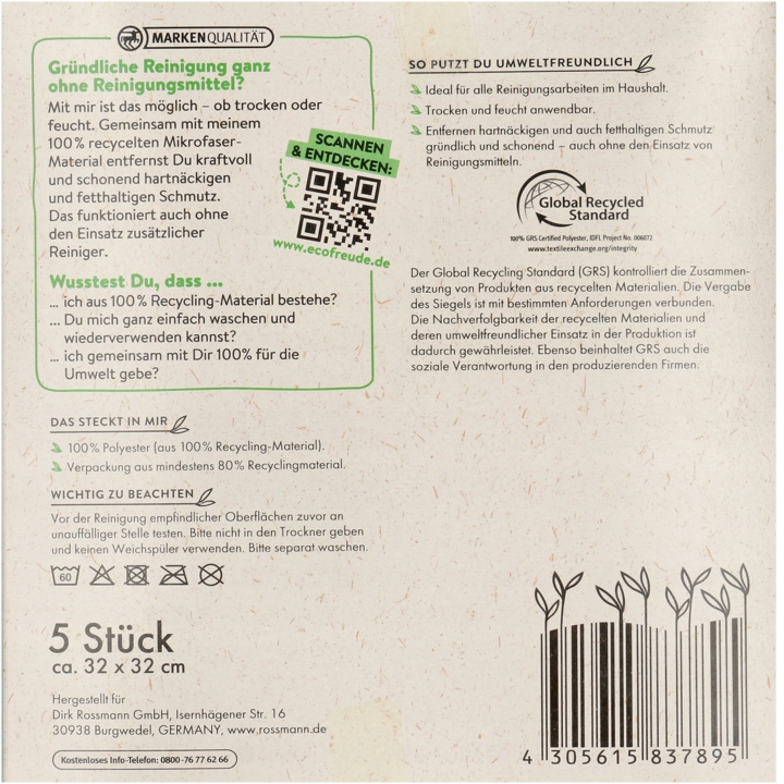 ECO FREUDE ŚCIERECZKA Z MIKROFIBRY 5 SZT