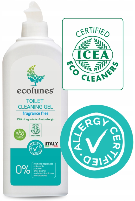 ECOLUNES HIPOALERGICZNY ŻEL DO CZYSZCZENIE WC TOALET BEZZAPACHOWY 500 ML