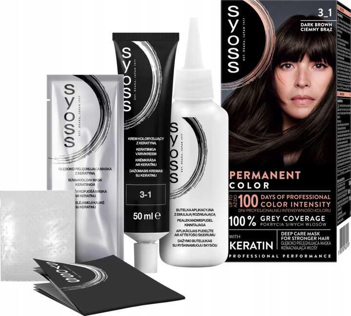 SYOSS PERMANENT COLOR FARBA DO WŁOSÓW TRWAŁA NR 3_1 CIEMNY BRĄZ 1 SZT