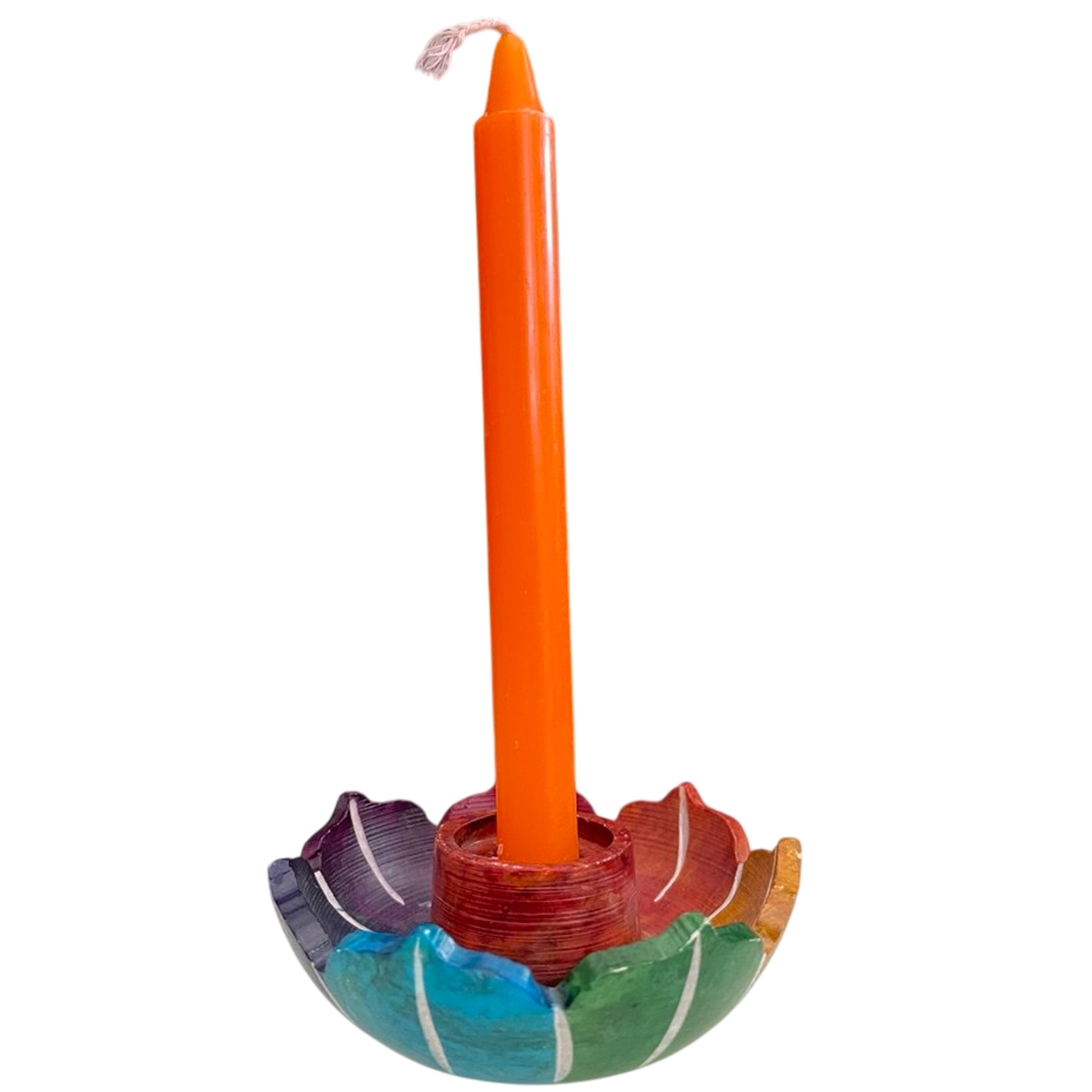 POMARAŃCZOWA ŚWIECA INTENCYJNA DO RYTUAŁÓW CZAKRA SAKRALNA SOJOWA 1 SZTUKA