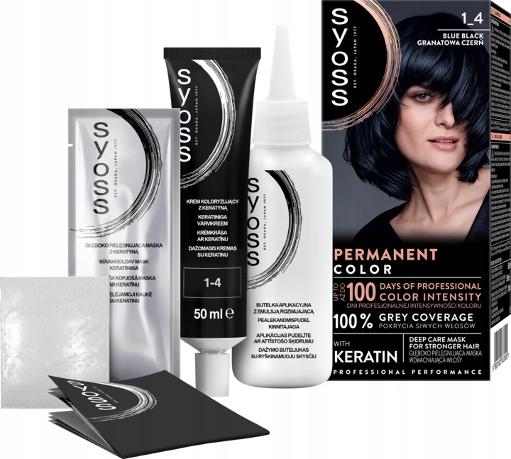 SYOSS PERMANENT COLOR FARBA DO WŁOSÓW TRWAŁA NR 1_4 GRANATOWA CZERŃ 1 SZT