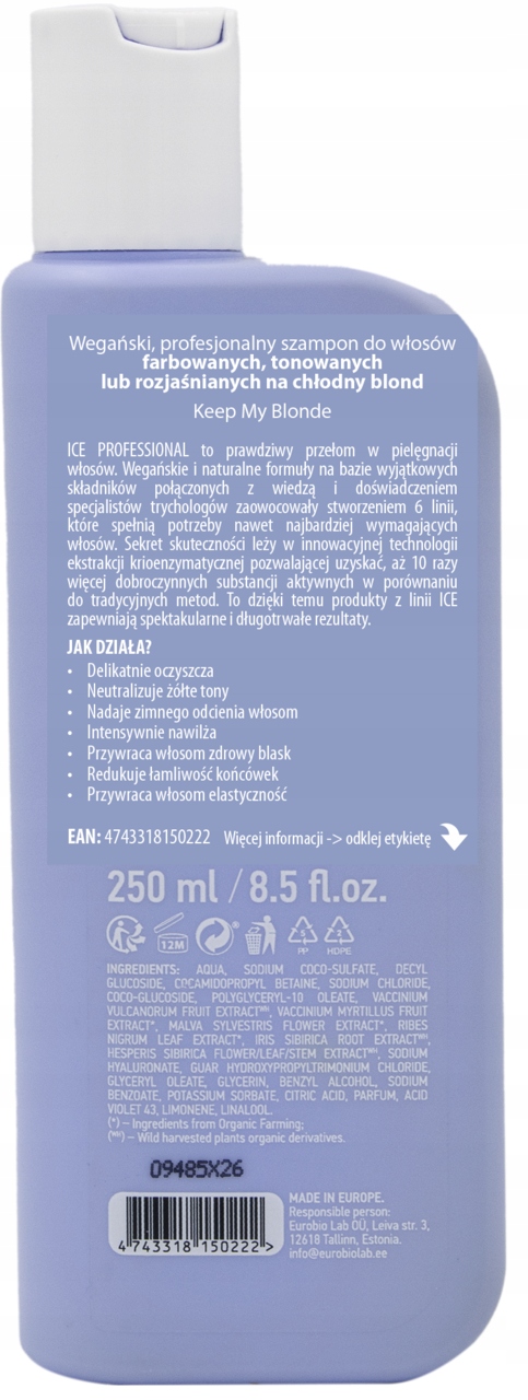 ICE PROFESSIONAL KEEP MY BLONDE SZAMPON DO WŁOSÓW 250 ML