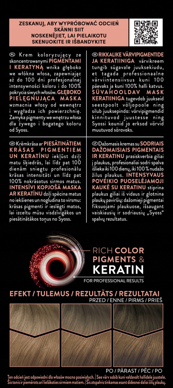 SYOSS PERMANENT COLOR FARBA DO WŁOSÓW TRWAŁA NR 6_8 CIEMNY BLOND 1 SZT