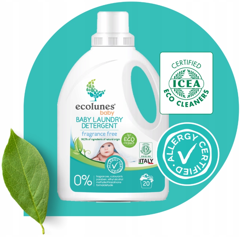 ECOLUNES HIPOALERGICZNY PŁYN DO PRANIA DLA DZIECI BEZZAPACHOWY 1000 ML