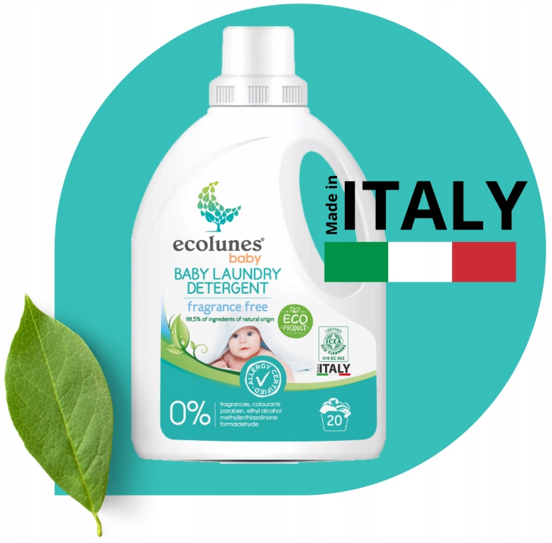 ECOLUNES HIPOALERGICZNY PŁYN DO PRANIA DLA DZIECI BEZZAPACHOWY 1000 ML