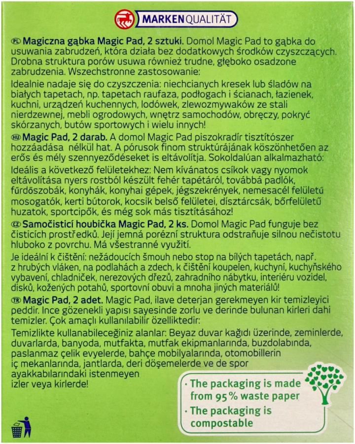 DOMOL MAGIC PAD MAGICZNA GĄBKA 2 SZT