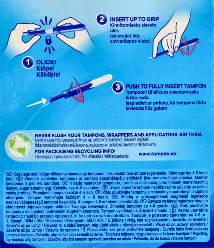 TAMPAX PEARL COMPAK TAMPONY Z APLIKATOREM SUPER PLUS 16 SZT