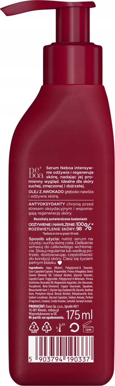 NEBOA NUTRI GLOW SERUM DO CIAŁA ODŻYWIENIE I ROZŚWIETLENIE 175 ML
