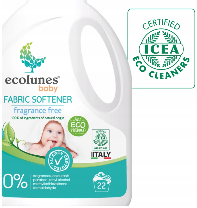 ECOLUNES HIPOALERGICZNY PŁYN DO PŁUKANIA UBRANEK BEZZAPACHOWY 1000 ML