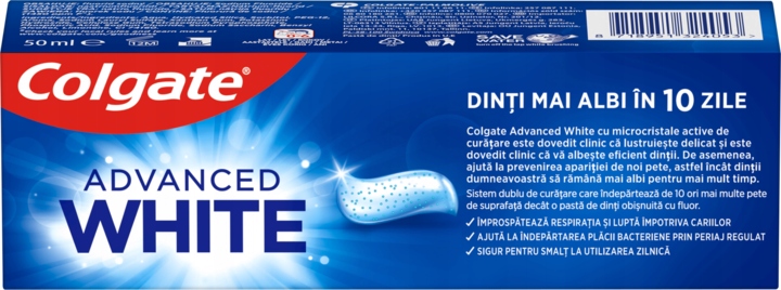 COLGATE ADVANCED WHITE PASTA DO ZĘBÓW WYBIELAJĄCA MINI 50 ML