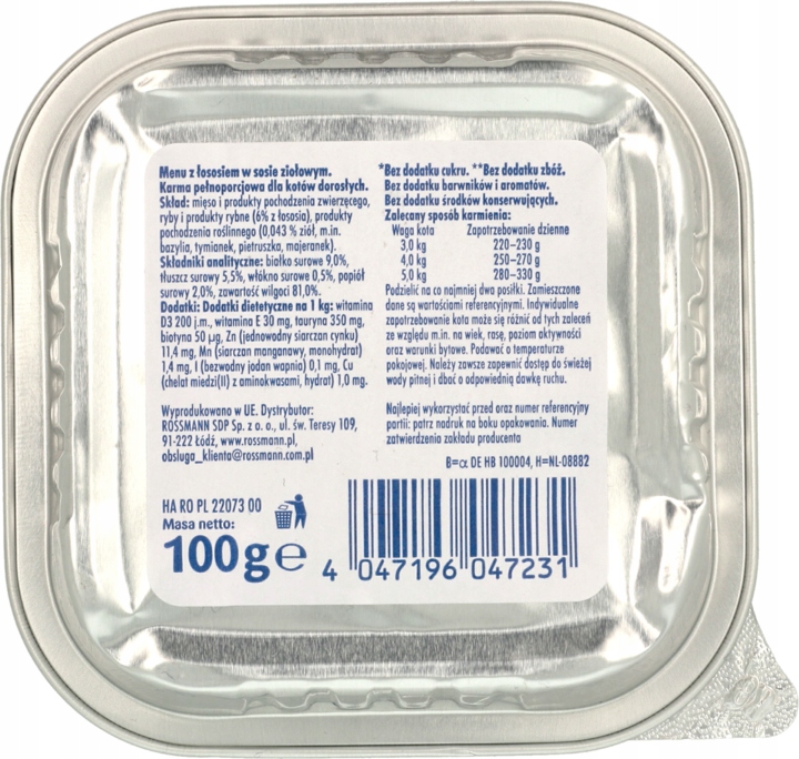 WINSTON MOKRA KARMA DLA KOTÓW Z ŁOSOSIEM 100 G