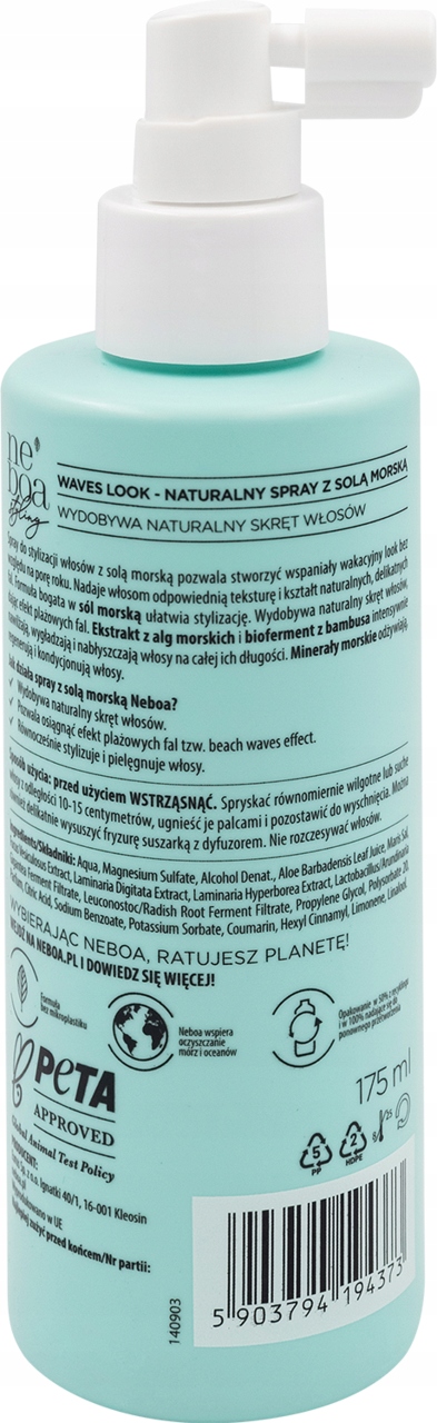 NEBOA SPRAY DO STYLIZACJI WŁOSÓW SÓL MORSKA 175 ML