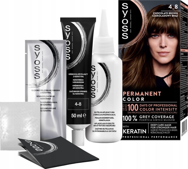 SYOSS PERMANENT COLOR FARBA DO WŁOSÓW TRWAŁA NR 4_8 CZEKOLADOWY BRĄZ 1 SZT