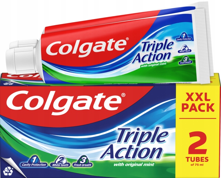 COLGATE TRIPLE ACTION PASTA DO ZĘBÓW 2X75 ML