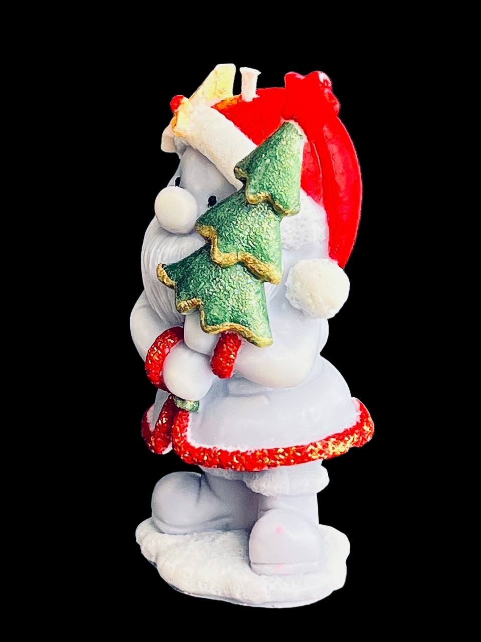 ŚWIECA Z WOSKU PSZCZELEGO ŚWIĘTY MIKOŁAJ Z CHOINKĄ 1 SZT