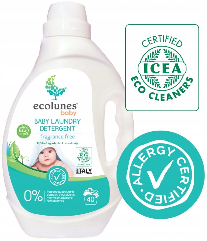 ECOLUNES HIPOALERGICZNY PŁYN DO PRANIA DLA DZIECI BEZZAPACHOWY 2000 ML