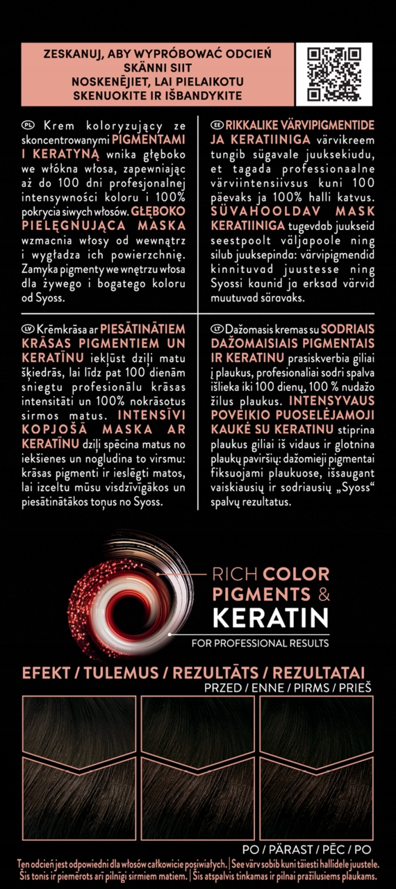 SYOSS PERMANENT COLOR FARBA DO WŁOSÓW TRWAŁA NR 3_1 CIEMNY BRĄZ 1 SZT