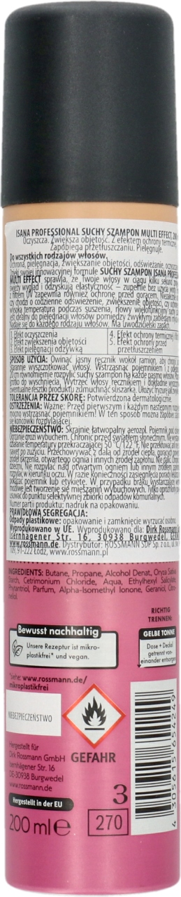 ISANA MULTI EFEKT SUCHY SZAMPON DO WŁOSÓW 4W1 200 ML