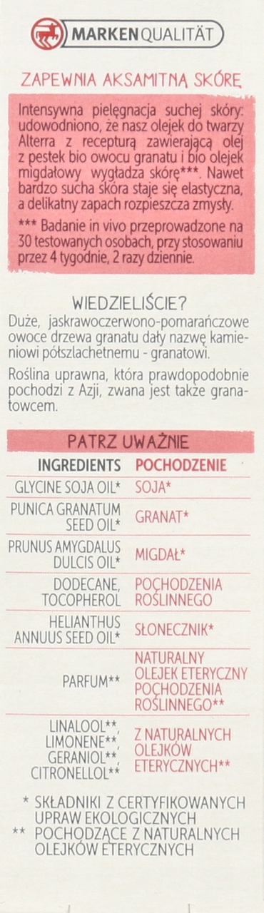 ALTERRA OLEJEK DO TWARZY GRANAT BIO 30 ML