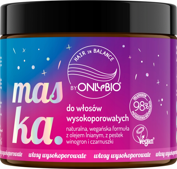 ONLYBIO MASKA DO WŁOSÓW WYSOKOPOROWATYCH 400 ML