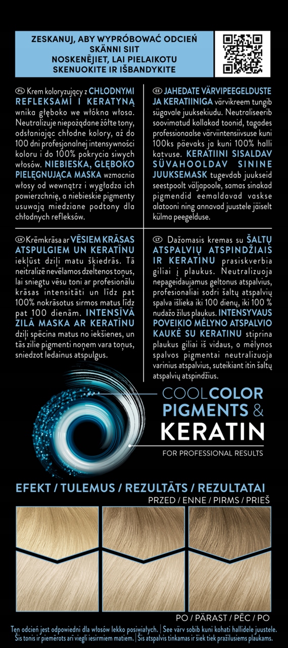 SYOSS PERMANENT COOL COLOR FARBA DO WŁOSÓW NR 9_5 MROŹNY POPIELATY BLOND