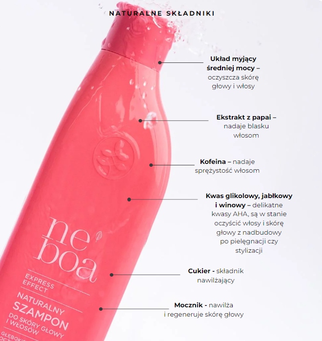 NEBOA EXPRESS EFFECT SZAMPON DO WŁOSÓW I SKÓRY GŁOWY GŁĘBOKO OCZYSZCZAJĄCY