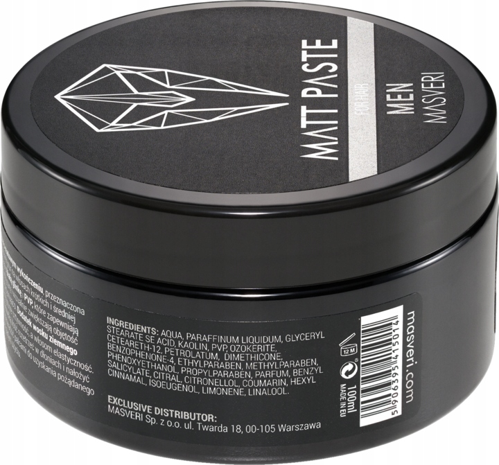 MASVERI MEN PASTA DO WŁOSÓW O MATOWYM WYKOŃCZENIU MATT 100 ML