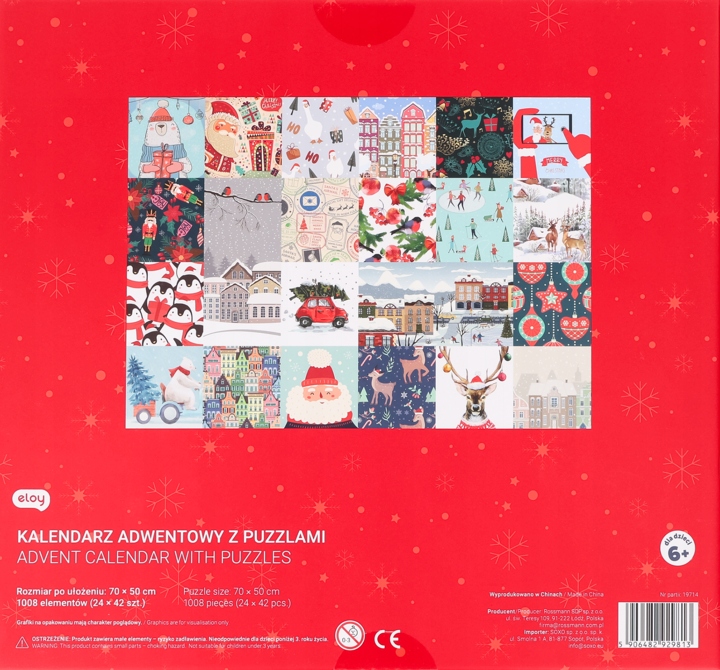 ELOY KALENDARZ ADWENTOWY Z PUZZLAMI 1008 ELEMENTÓW 6+ 1 SZT