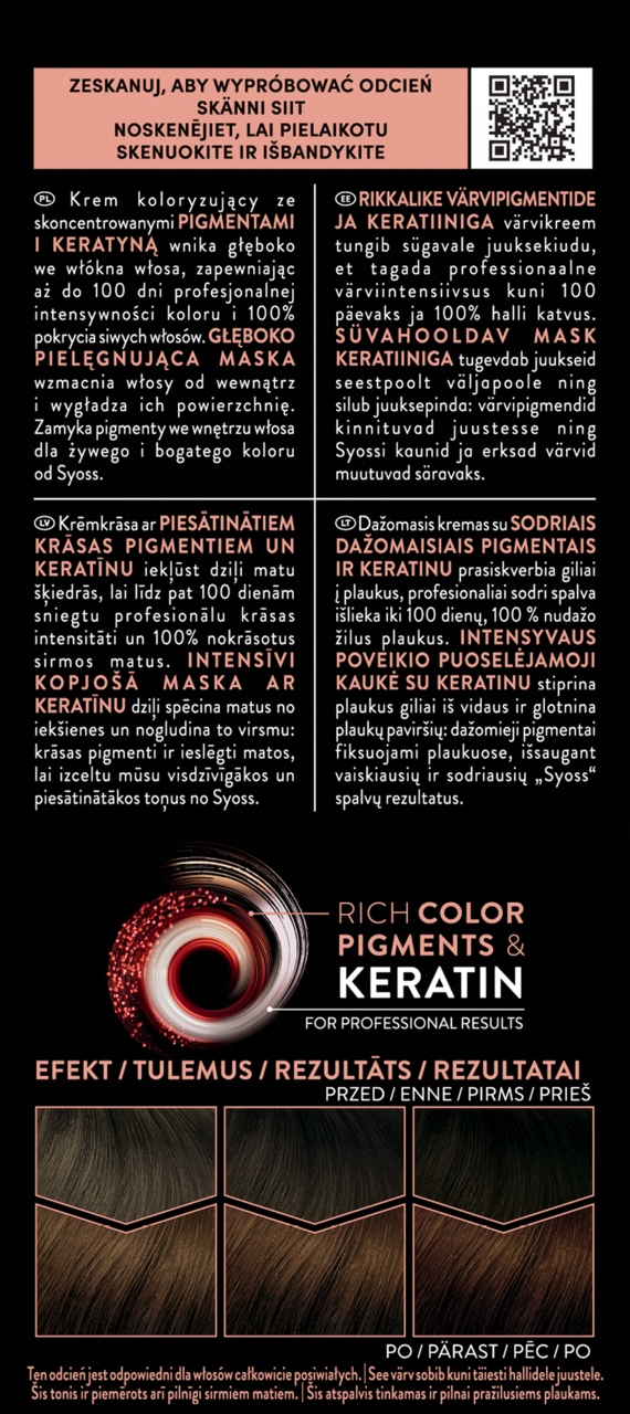 SYOSS PERMANENT COLOR FARBA DO WŁOSÓW TRWAŁA NR 4_8 CZEKOLADOWY BRĄZ 1 SZT