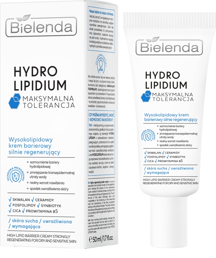 BIELENDA HYDRO LIPIDIUM KREM DO TWARZY WYSOKOLIPIDOWY REGENERUJĄCY 50 ML