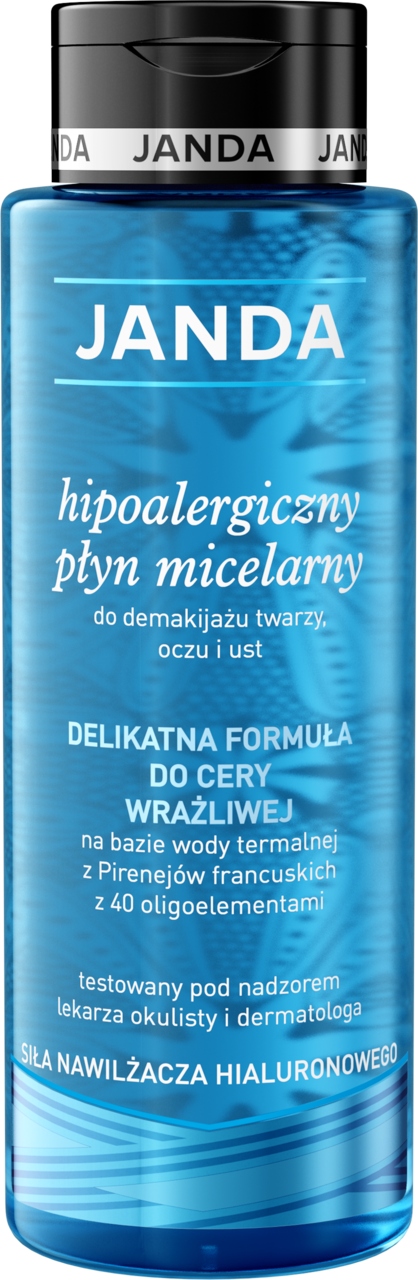 JANDA PŁYN MICELARNY DO DEMAKIJAŻU TWARZY OCZU I UST HIPOALERGICZNY 400 ML