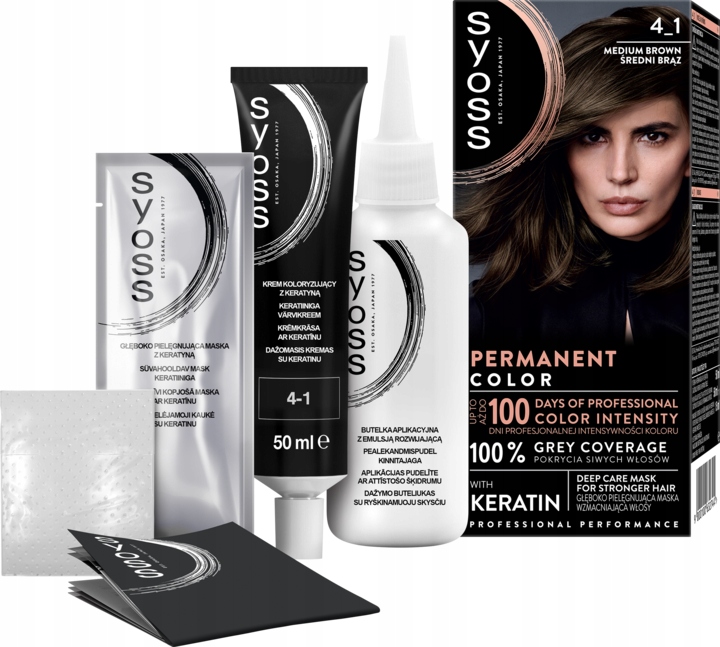 SYOSS PERMANENT COLOR FARBA DO WŁOSÓW TRWAŁA NR 4_1 ŚREDNI BRĄZ 1 SZT