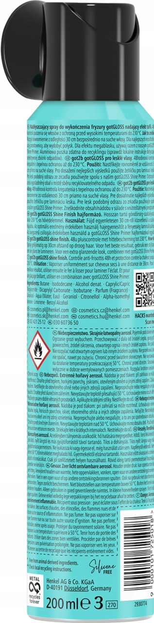 GOT2B GOTGLOSS NABŁYSZCZACZ DO WŁOSÓW W SPRAY'U 200 ML