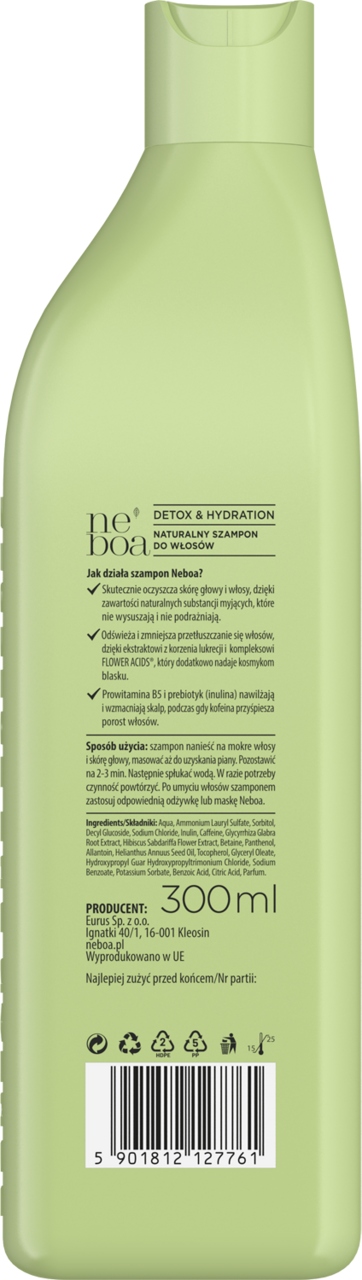 NEBOA DETOX HYDRATION SZAMPON DO WŁOSÓW 300 ML
