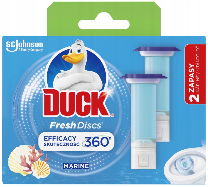 DUCK FRESH DISCS KRĄŻEK DO WC MORZE 2 X 36 ML